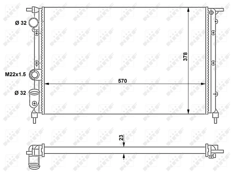 Radiador, arrefecimento do motor NRF 58852