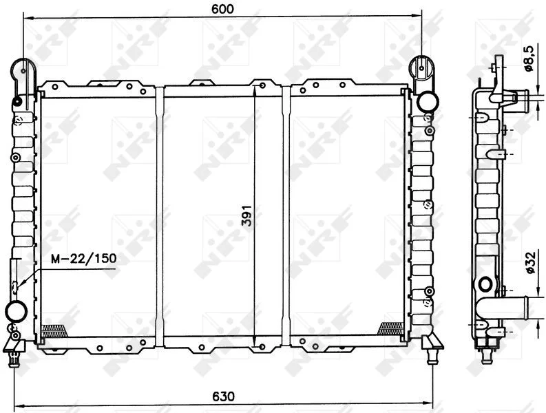Radiator, engine cooling NRF 58996