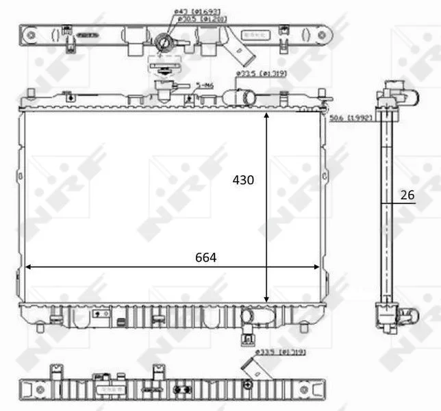 Radiador, arrefecimento do motor NRF 59046