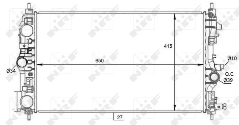Radiador, arrefecimento do motor NRF 59076