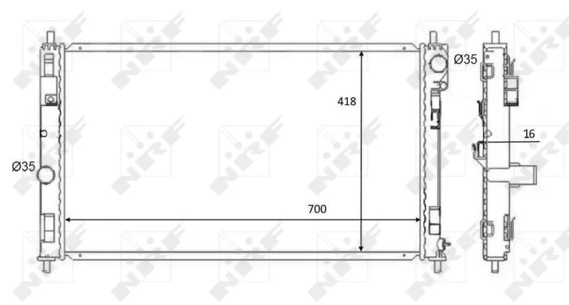 Radiator, engine cooling NRF 59089