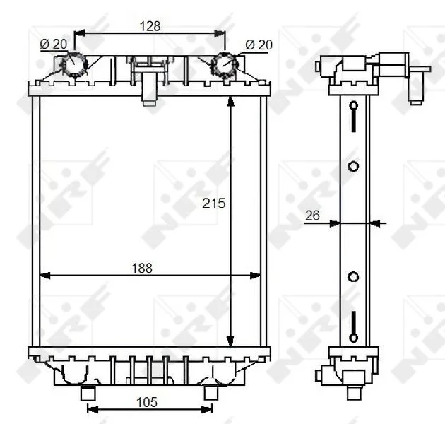 Radiador, arrefecimento do motor NRF 59125