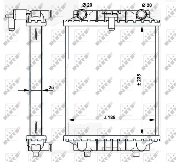 Radiator, engine cooling NRF 59183