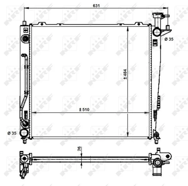 Radiator, engine cooling NRF 59201