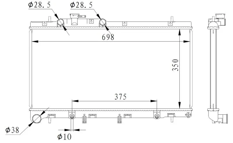 Radiator, engine cooling NRF 59227
