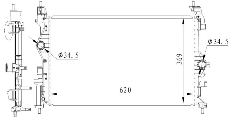 Radiator, engine cooling NRF 59272