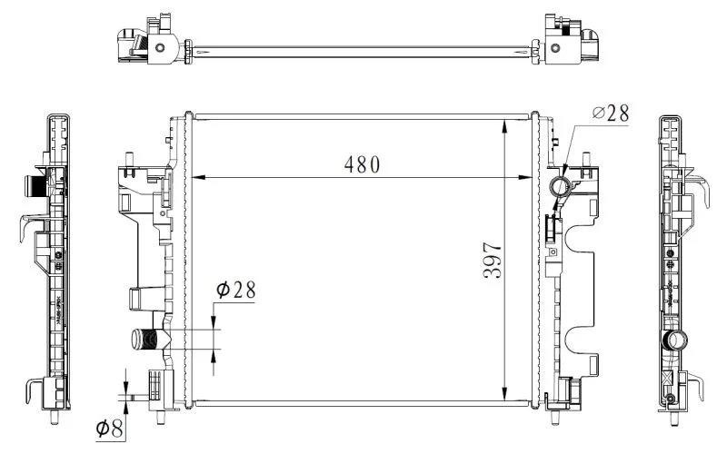 Radiator, engine cooling NRF 59274