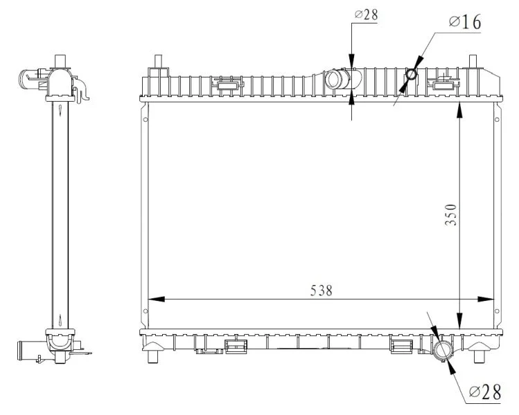 Radiator, engine cooling NRF 59317