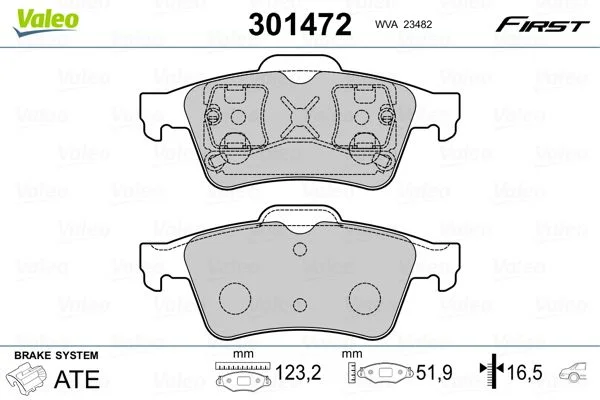 Conjunto de pastilhas de travão de disco VALEO 301472