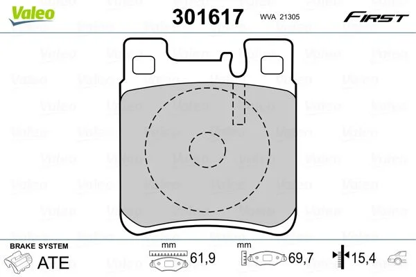 Conjunto de pastilhas de travão de disco VALEO 301617