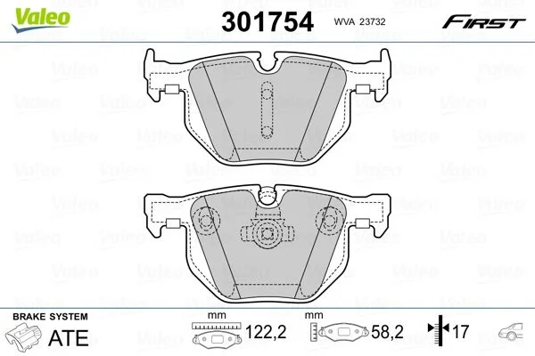 Conjunto de pastilhas de travão de disco VALEO 301754