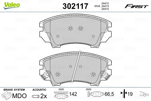 Conjunto de pastilhas de travão de disco VALEO 302117