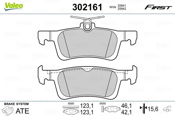 Conjunto de pastilhas de travão de disco VALEO 302161