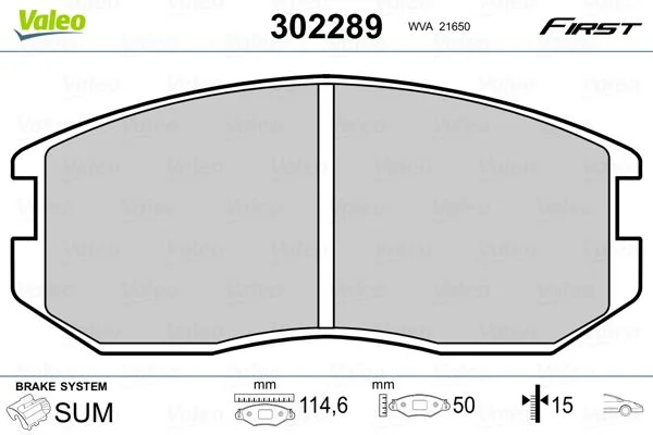 Brake Pad Set, disc brake VALEO 302289