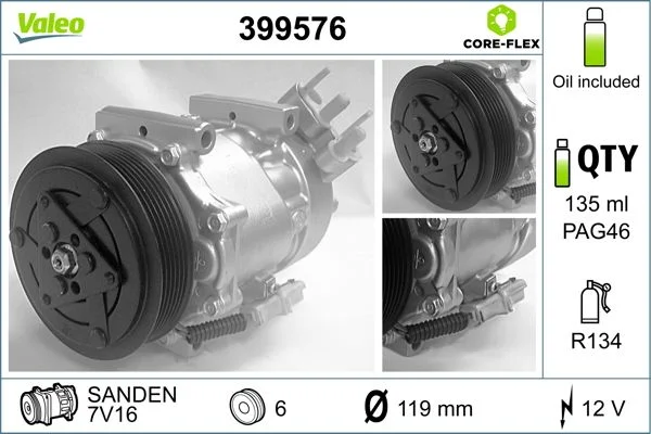 Compressor, ar condicionado VALEO 399576