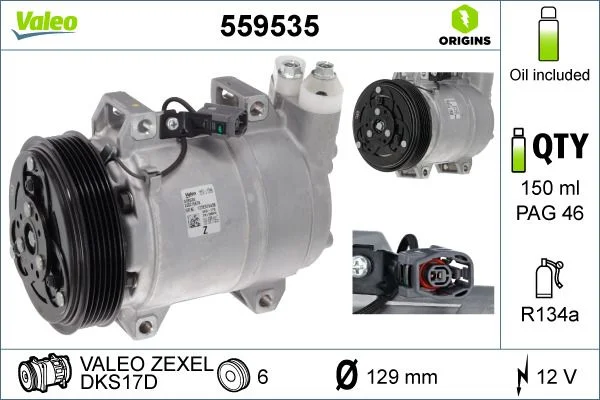 Compressor, ar condicionado VALEO 559535