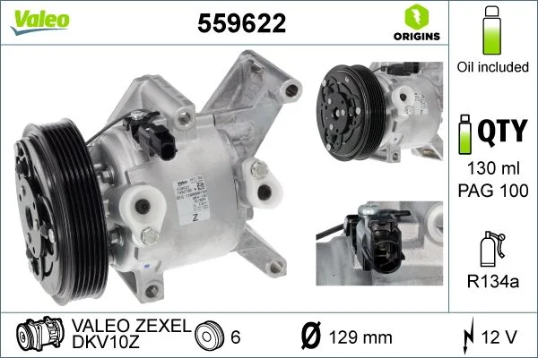Compressor, ar condicionado VALEO 559622