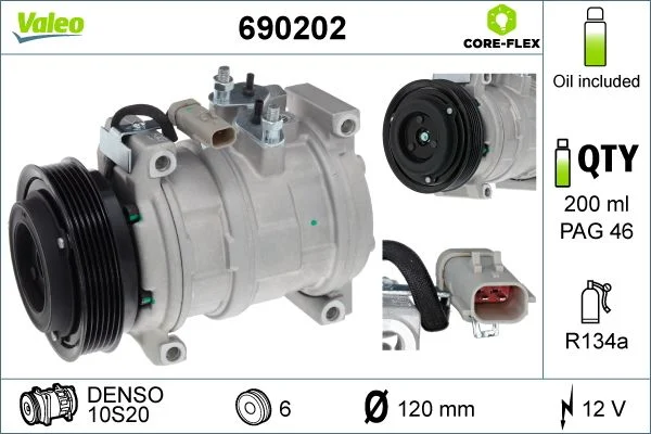 Compressor, ar condicionado VALEO 690202