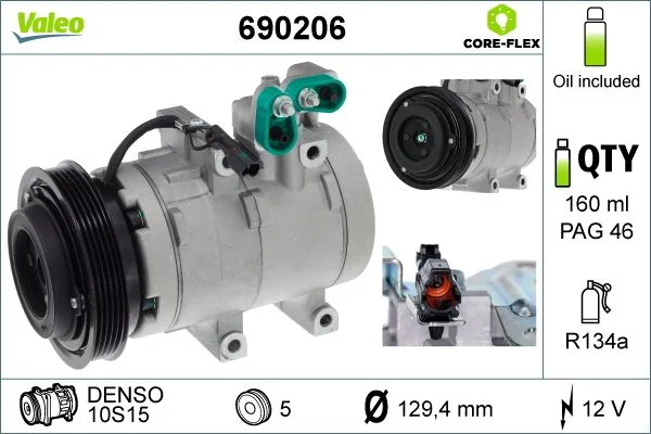Compressor, ar condicionado VALEO 690206