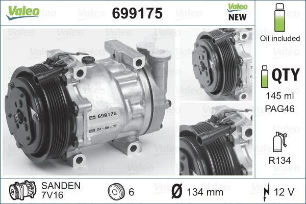Compressor, ar condicionado VALEO 699175