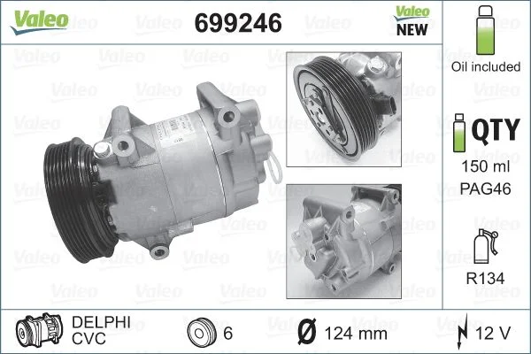 Compressor, ar condicionado VALEO 699246