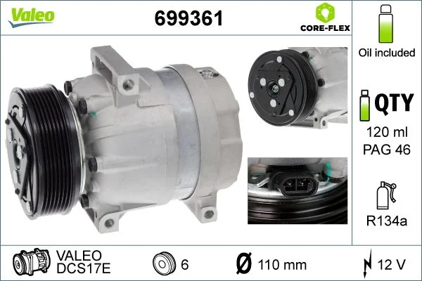 Compressor, ar condicionado VALEO 699361