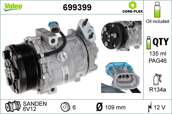 Compressor, ar condicionado VALEO 699399