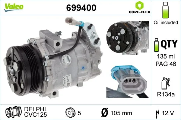 Compressor, ar condicionado VALEO 699400