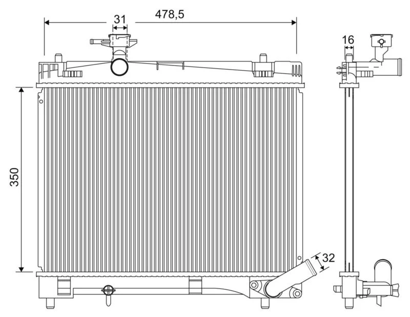 Radiator, engine cooling VALEO 701216