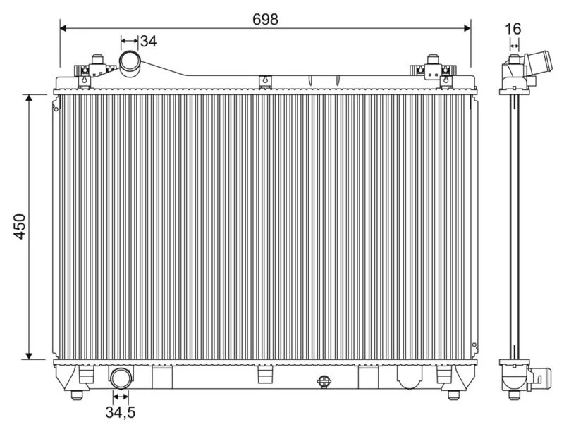 Radiator, engine cooling VALEO 701243
