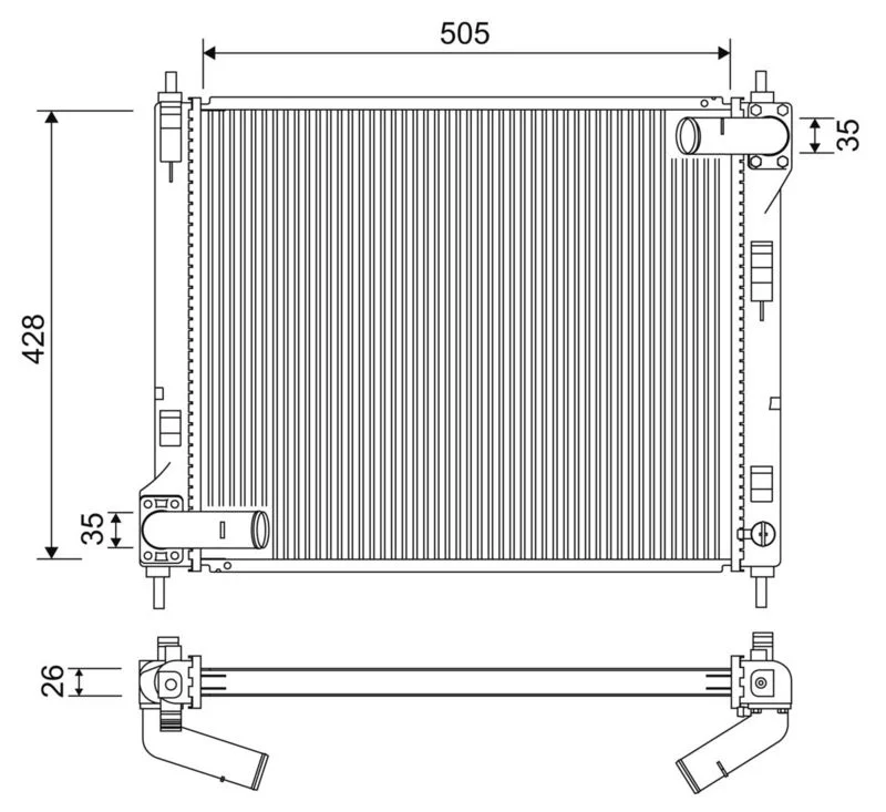 Radiator, engine cooling VALEO 701264