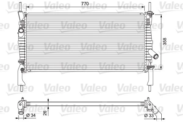 Radiador, arrefecimento do motor VALEO 701731