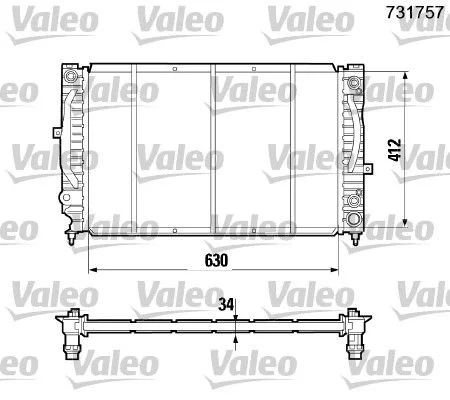 Radiador, arrefecimento do motor VALEO 731757