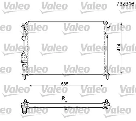Radiador, arrefecimento do motor VALEO 732316