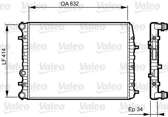 Radiador, arrefecimento do motor VALEO 732864