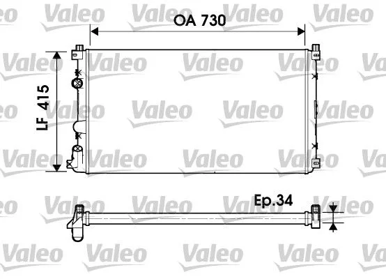 Radiador, arrefecimento do motor VALEO 732918