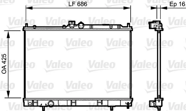 Radiador, arrefecimento do motor VALEO 735201