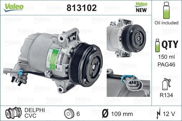 Compressor, ar condicionado VALEO 813102