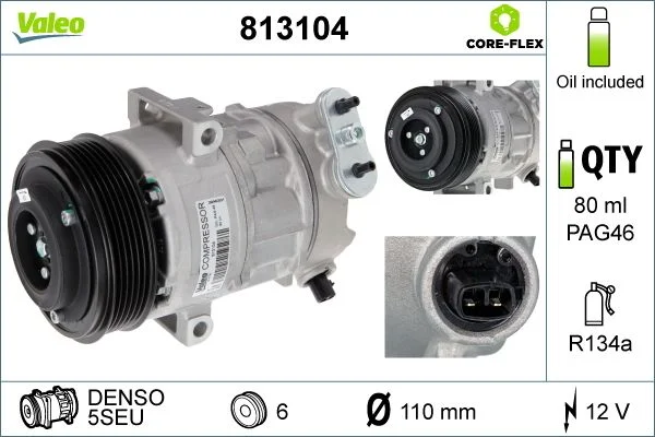Compressor, ar condicionado VALEO 813104