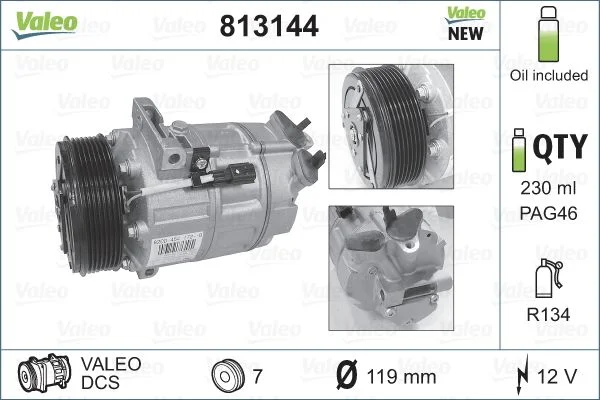Compressor, ar condicionado VALEO 813144