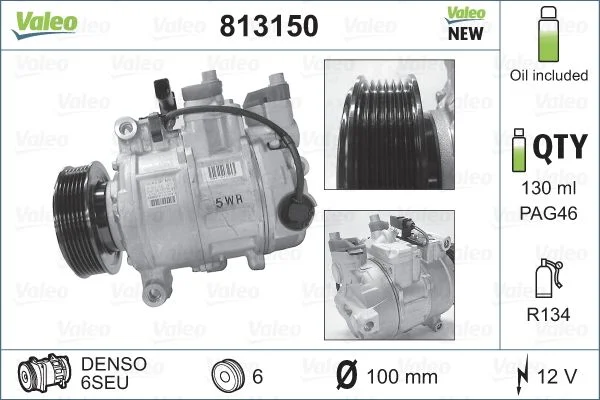 Compressor, ar condicionado VALEO 813150