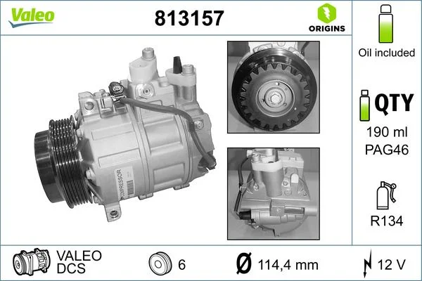Compressor, ar condicionado VALEO 813157