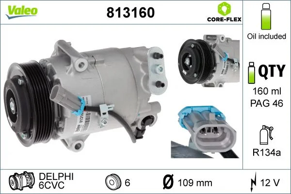 Compressor, ar condicionado VALEO 813160