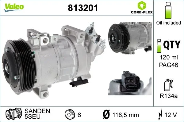 Compressor, ar condicionado VALEO 813201