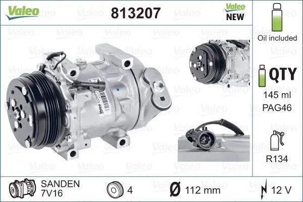 Compressor, ar condicionado VALEO 813207