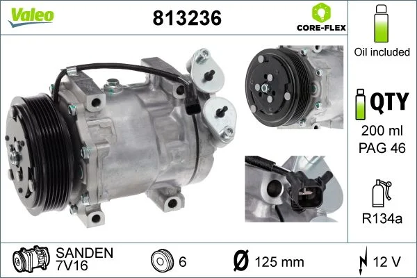 Compressor, ar condicionado VALEO 813236