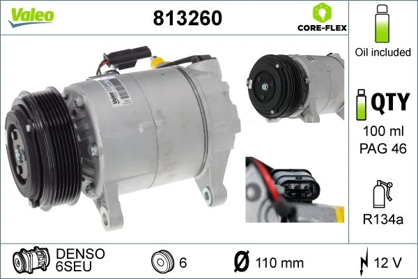 Compressor, ar condicionado VALEO 813260