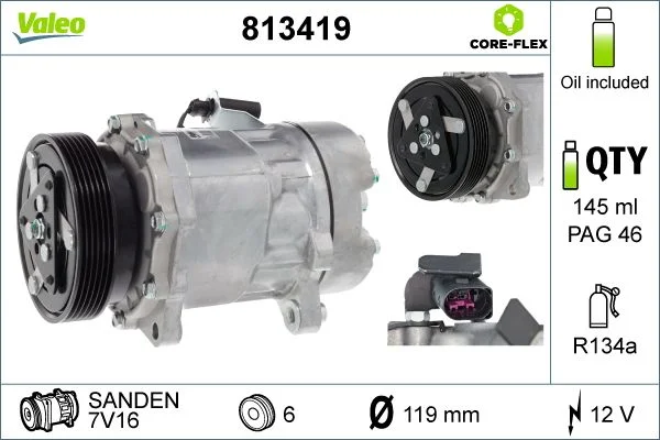 Compressor, ar condicionado VALEO 813419