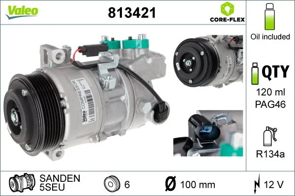 Compressor, ar condicionado VALEO 813421
