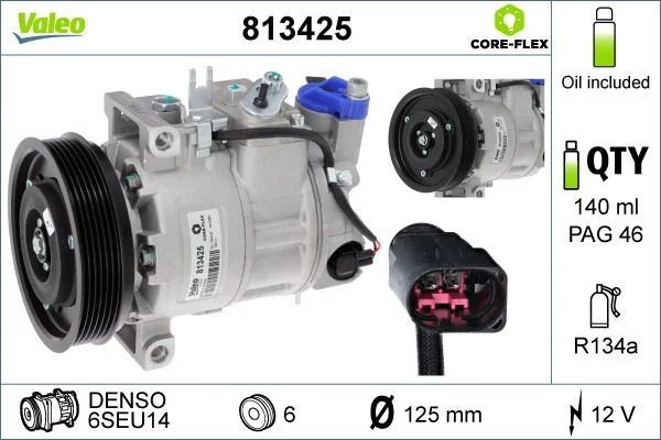 Compressor, air conditioning VALEO 813425